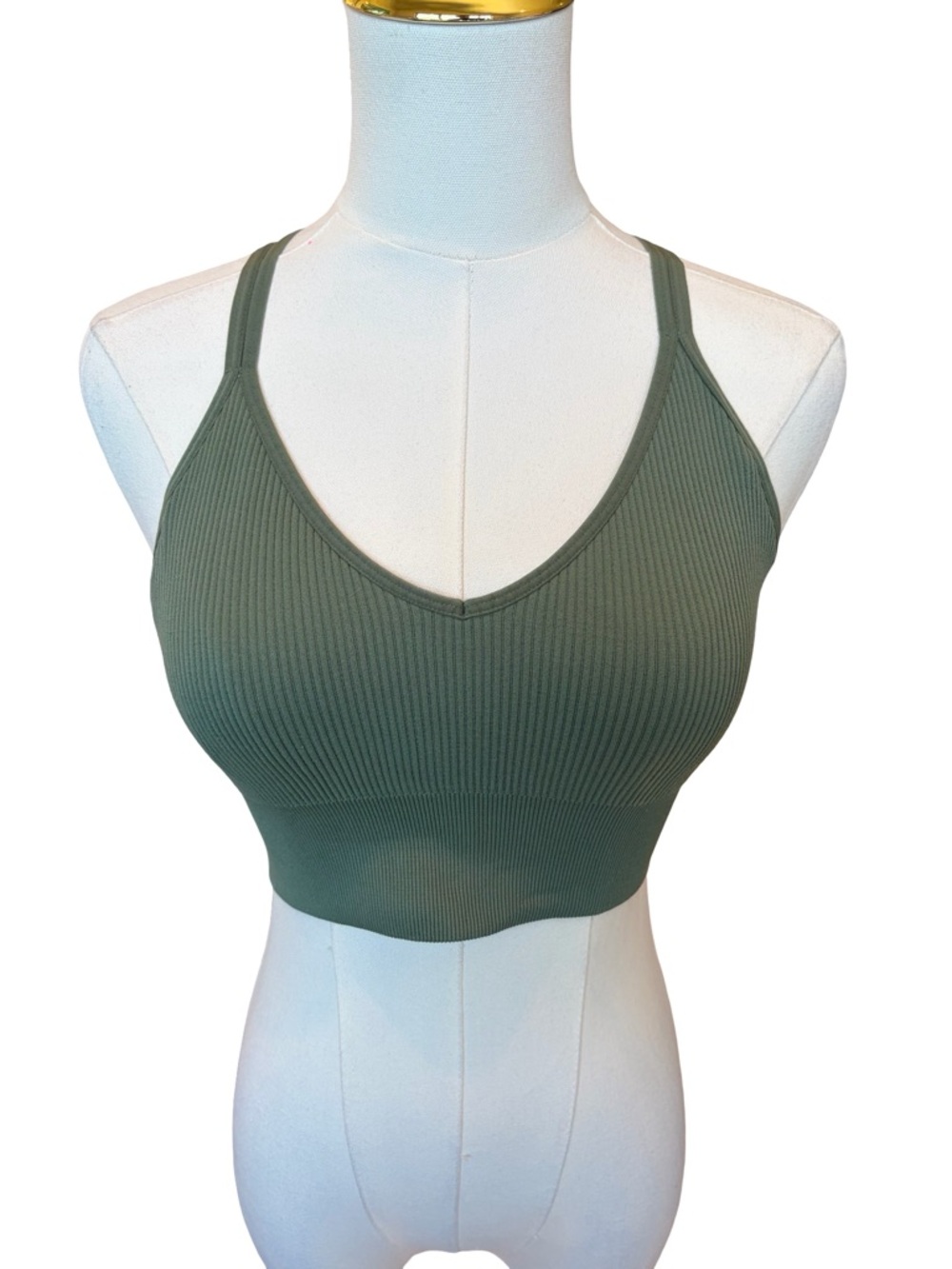 3/$15 NWOT SO Sage Seamless Criss Cross Ribbed Crop Top Bralette Medium - Picture 3 of 10